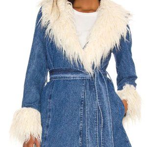 SHOW ME YOUR MUMU, Penny Lane Faux Fur Wrap Coat- Large NWOT